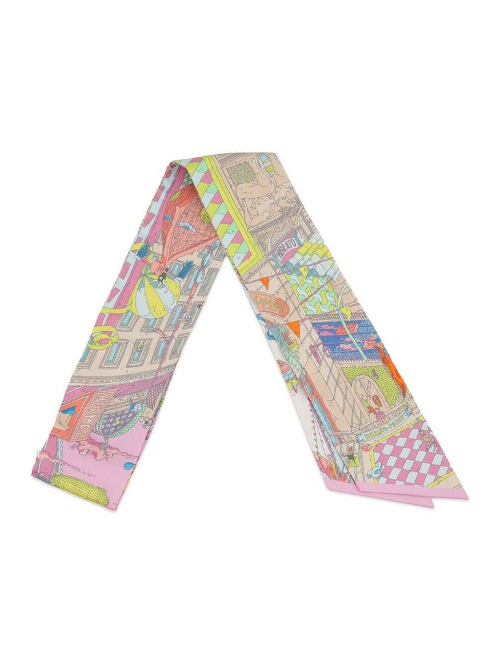 Hermes Scarf Maxi Twilly Slim le Grand Prix du Faubourg Silk